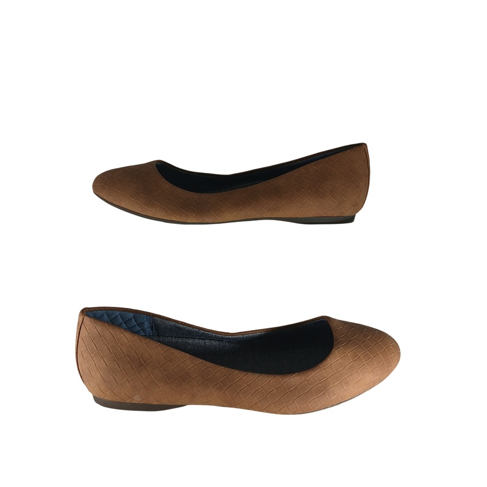Dr. Scholls Be Free Ballet Flats 9W Tan Woven Comfort Professional Chic Classic